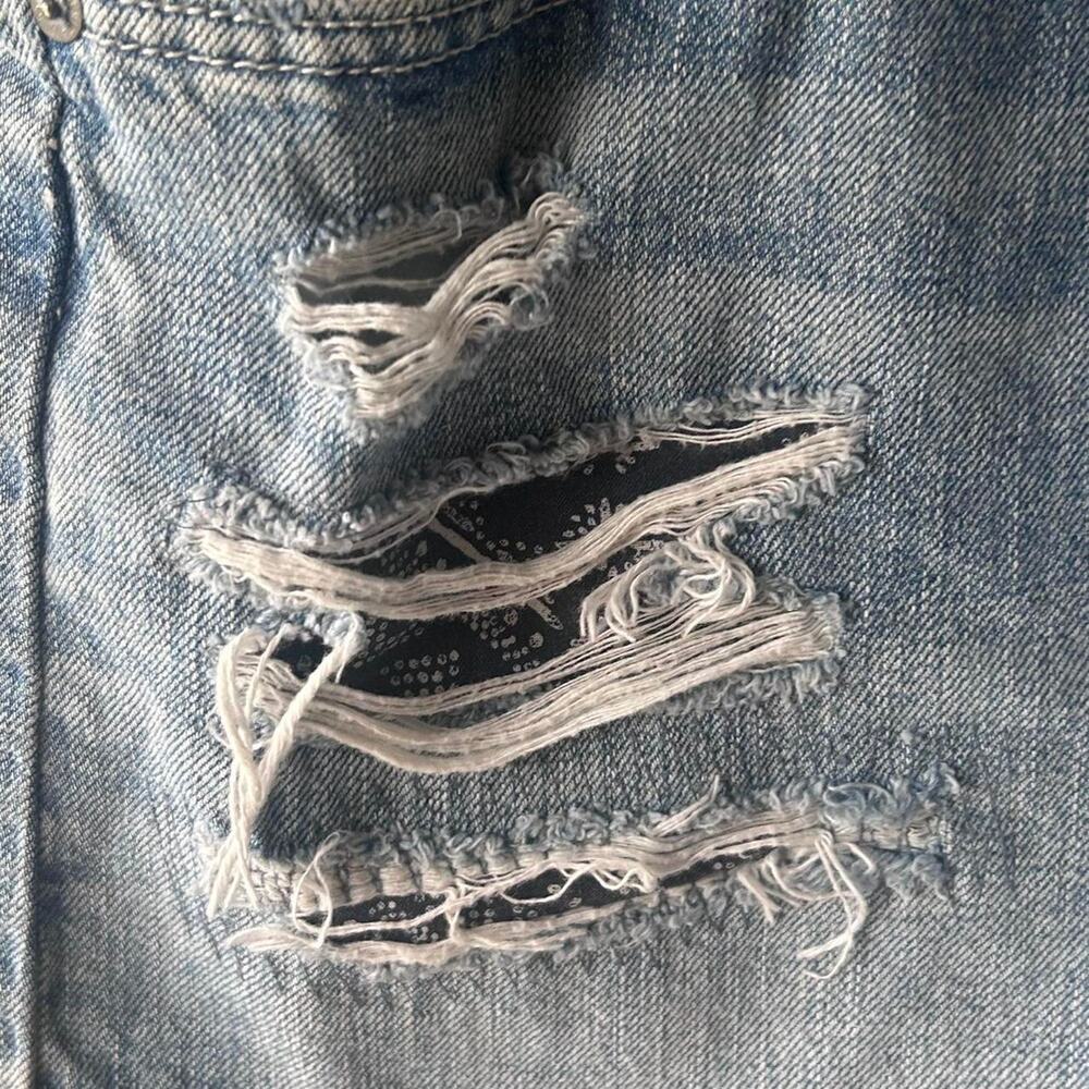 American Eagle Medium Denim Overalls Medium Adjus… - image 4